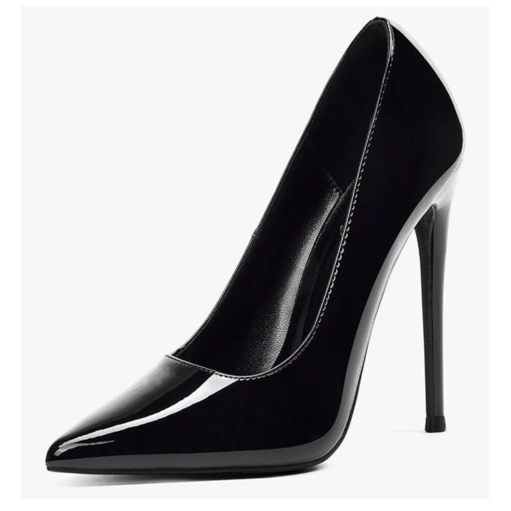 Elisabet Tang Womens Pumps 12cm/4.7 Inch Stiletto Heels Pointed Toe Black Size 7